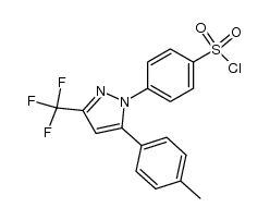 4-[5-(4-methylphenyl)-3-trifluoromethyl-1H-pyrazol-1-yl]benzenesulfonyl chloride Structure