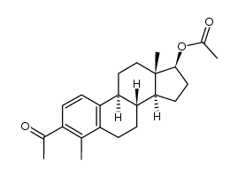 [3-Acetyl-4-methyl-oestra-1,3,5(10)-trien-17β-ol]-acetat Structure