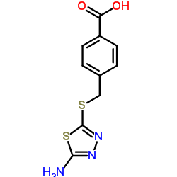 4-{[(5-Amino-1,3,4-thiadiazol-2-yl)sulfanyl]methyl}benzoic acid Structure