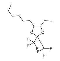 rel-(4R*,5R*)-2,2-Bis(trifluoromethyl)-4-ethyl-5-hexyl-1,3-dioxolane结构式