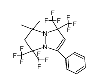 6,6-Dimethyl-2-phenyl-4,4,8,8-tetrakis(trifluormethyl)-1,5-diazabicyclo<3.3.0>oct-2-en Structure