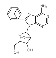 9H-Purine-6,8-diamine,9-b-D-arabinofuranosyl-N8-(phenylmethyl)- structure