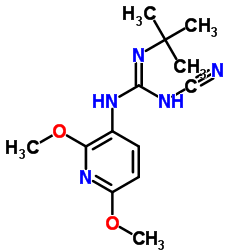 1-tert-butyl-3-cyano-2-(2,6-dimethoxypyridin-3-yl)guanidine Structure