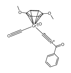 (eta.6-OCH3-1,4-C6H4)Cr(CO)2(CNCOPh) Structure