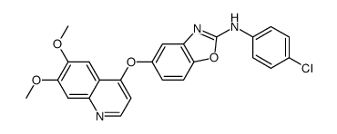 5-((6,7-bis(methoxy)-4-quinolinyl)oxy)-N-(4-chlorophenyl)-1,3-benzoxazol-2-amine Structure