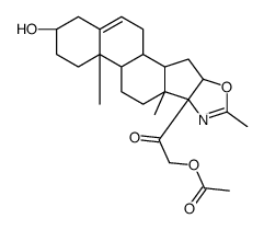 3β,21-dihydroxy-2'-methyl-16β-5'H-pregn-5-eno[17,16-d]oxazol-20-one 21-acetate结构式