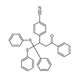 4-[4-oxo-1,4-diphenyl-1,1-bis(phenylsulfanyl)butan-2-yl]benzonitrile Structure