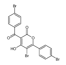 6-(p-bromophenyl)-3-(p-bromobenzoyl)-5-bromo-4-hydroxy-2-pyranone结构式