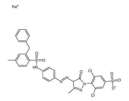 sodium 4-[4-[[4-[[benzyl(p-tolyl)sulphonyl]amino]phenyl]azo]-4,5-dihydro-3-methyl-5-oxo-1H-pyrazol-1-yl]-3,5-dichlorobenzenesulphonate picture