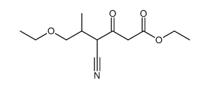 6-ethoxy-4-cyano-5-methyl-3-oxo-hexanoic acid ethyl ester结构式