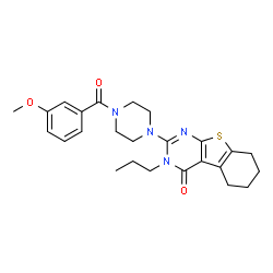 2-{4-[(3-methoxyphenyl)carbonyl]piperazin-1-yl}-3-propyl-5,6,7,8-tetrahydro[1]benzothieno[2,3-d]pyrimidin-4(3H)-one结构式