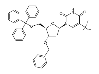 3'-O-benzyl-2'-deoxy-5-trifluoromethyl-5'-O-trityliuridine结构式