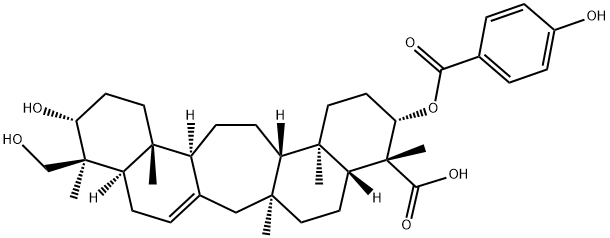 3β-(4-Hydroxybenzoyloxy)-
21β,29-dihydroxyserrat-14-en-24-oic acid结构式