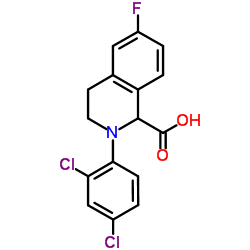 2-(2,4-DICHLORO-PHENYL)-6-FLUORO-1,2,3,4-TETRAHYDRO-ISOQUINOLINE-1-CARBOXYLIC ACID结构式