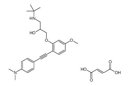 (E)-but-2-enedioic acid,1-(tert-butylamino)-3-[2-[2-[4-(dimethylamino)phenyl]ethynyl]-5-methoxyphenoxy]propan-2-ol Structure