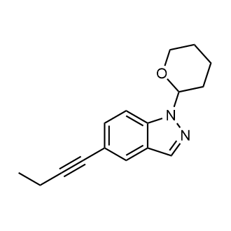 5-(but-1-yn-1-yl)-1-(tetrahydro-2H-pyran-2-yl)-1H-indazole structure