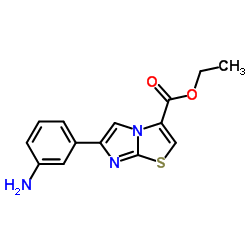 Imidazo[2,​1-​b]​thiazole-​3-​carboxylic acid, 6-​(3-​aminophenyl)​-​, ethyl ester Structure