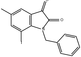 1H-Indole-2,3-dione, 7-iodo-5-methyl-1-(phenylmethyl)- structure