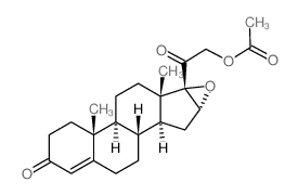 Pregn-4-ene-3,20-dione,21-(acetyloxy)-16,17-epoxy-, (16a)- (9CI)结构式