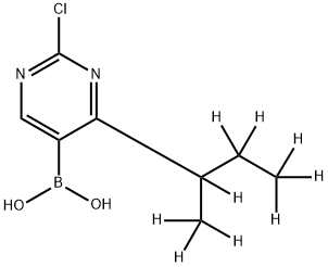 2-Chloro-4-(sec-butyl-d9)-pyrimidine-5-boronic acid structure