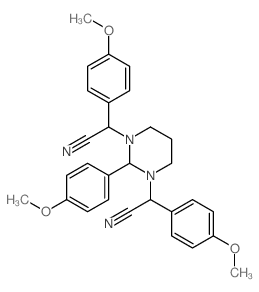 1,3(2H,6H)-Pyrimidinediacetonitrile, dihydro-a1,a3,2-tris(4-methoxyphenyl)- Structure