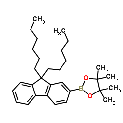 2-(9,9-二己基-9H-芴-2-基)-4,4,5,5-四甲基-1,3,2-二氧杂硼烷结构式