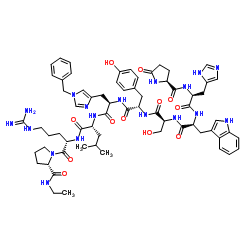 (Des-Gly10,D-His(Bzl)6,D-Leu7,Pro-NHEt9)-LHRH acetate salt Structure