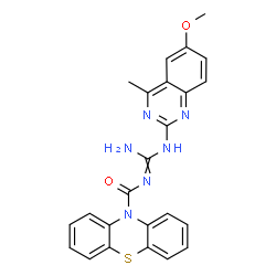 N-{(E)-amino[(6-methoxy-4-methylquinazolin-2-yl)amino]methylidene}-10H-phenothiazine-10-carboxamide Structure