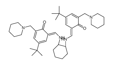 (6E)-4-tert-butyl-6-[[[(1R,2R)-2-[[(E)-[3-tert-butyl-6-oxo-5-(piperidin-1-ylmethyl)cyclohexa-2,4-dien-1-ylidene]methyl]amino]cyclohexyl]amino]methylidene]-2-(piperidin-1-ylmethyl)cyclohexa-2,4-dien-1-one structure