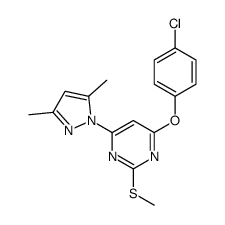 4-(4-Chlorophenoxy)-6-(3,5-dimethyl-1H-pyrazol-1-yl)-2-(methylsul fanyl)pyrimidine结构式