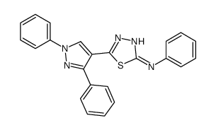 5-(1,3-diphenylpyrazol-4-yl)-N-phenyl-1,3,4-thiadiazol-2-amine结构式