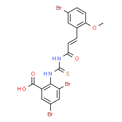 5-BROMO-2-[[[[3-(3,5-DIBROMO-2-METHOXYPHENYL)-1-OXO-2-PROPENYL]AMINO]THIOXOMETHYL]AMINO]-BENZOIC ACID结构式