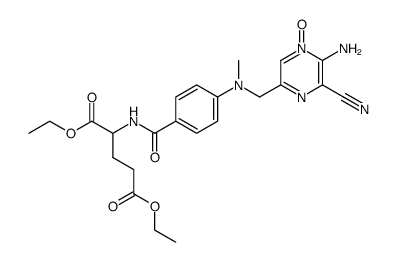 N-{4-[(5-amino-6-cyano-4-oxy-pyrazin-2-ylmethyl)-methyl-amino]-benzoyl}-glutamic acid diethyl ester结构式