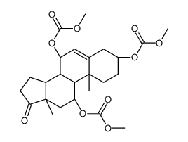 Androst-5-en-17-one, 3,7,11-tris[(methoxycarbonyl)oxy]-, (3beta,7beta,11alpha)- (9CI) structure