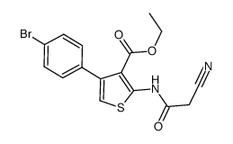 4-(4-bromophenyl)-2-(2-cyano-acetylamino)-thiophene-3-carboxylic acid ethyl ester structure