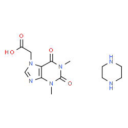 1,2,3,6-tetrahydro-1,3-dimethyl-2,6-dioxo-7H-purine-7-acetic acid, compound with piperazine Structure