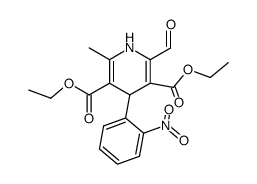 diethyl 2-methyl-4-(2-nitrophenyl)-6-formyl-1,4-dihydropyridine-3,5-dicarboxylate结构式