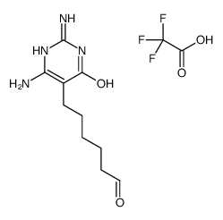 6-(2,6-diamino-4-oxo-1H-pyrimidin-5-yl)hexanal,2,2,2-trifluoroacetic acid Structure