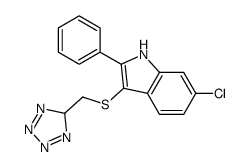 6-Chloro-2-phenyl-3-[(1H-tetrazol-5-yl)methylthio]-1H-indole结构式