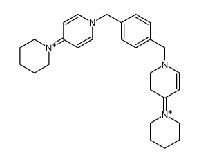 4-piperidin-1-yl-1-[[4-[(4-piperidin-1-ylpyridin-1-ium-1-yl)methyl]phenyl]methyl]pyridin-1-ium Structure