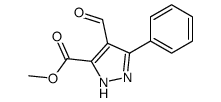 methyl 4-formyl-3-phenyl-1H-pyrazole-5-carboxylate结构式