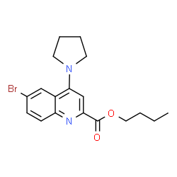 BUTYL 6-BROMO-4-(PYRROLIDIN-1-YL)QUINOLINE-2-CARBOXYLATE结构式