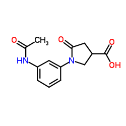 1-[3-(acetylamino)phenyl]-5-oxopyrrolidine-3-carboxylic acid structure