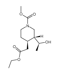 Ethyl (3R,4R,1'S)-[3-(1'-hydroxyethyl)-1-methoxycarbonylpiperidin-4-yl]acetate Structure