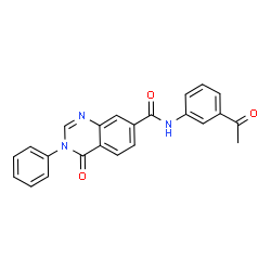 N-(3-acetylphenyl)-4-oxo-3-phenyl-3,4-dihydroquinazoline-7-carboxamide结构式