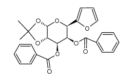 (3aS,5R,6S,7R,7aS)-5-(furan-2-yl)-2,2-dimethyltetrahydro-3aH-[1,3]dioxolo[4,5-b]pyran-6,7-diyl dibenzoate结构式