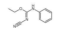 N-phenyl-N'-cyano-O-ethoxyisourea结构式