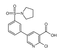 2-chloro-5-(3-pyrrolidin-1-ylsulfonylphenyl)pyridine-3-carboxylic acid结构式