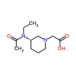 {(3S)-3-[Acetyl(ethyl)amino]-1-piperidinyl}acetic acid结构式