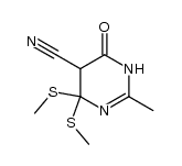 5-cyano-2-methyl-4,4-bis(methylthio)-6-oxo-1,4,5,6-tetrahydropyrimidine结构式